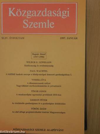 Közgazdasági Szemle 1997. január-december I-II.