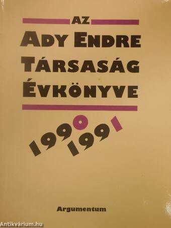 Az Ady Endre Társaság Évkönyve 1990-1991