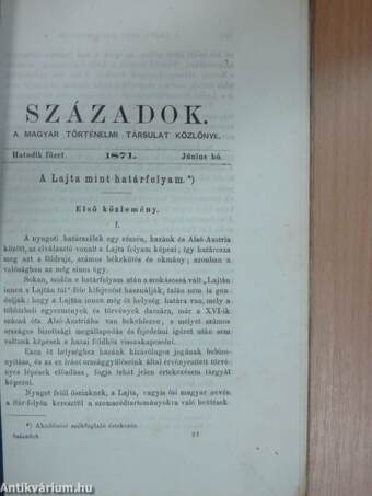 Századok 1871. június