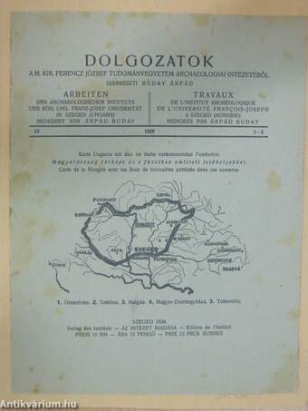 Dolgozatok a M. Kir. Ferencz József Tudományegyetem Archaeologiai Intézetéből 1928. IV/1-2.