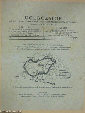 Dolgozatok a M. Kir. Ferencz József Tudományegyetem Archaeologiai Intézetéből 1929. V/1-2.