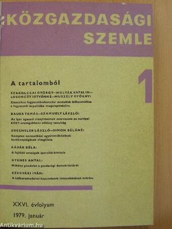 Közgazdasági Szemle 1979. január-december I-II.