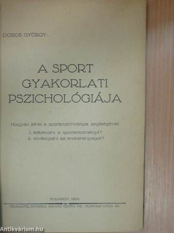 A sport gyakorlati pszichológiája