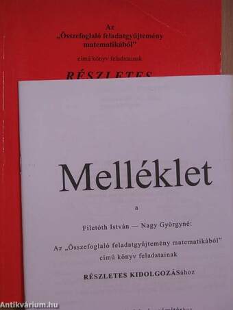 Az "Összefoglaló feladatgyűjtemény matematikából" című könyv feladatainak részletes kidolgozása XV. fejezet