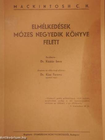 Elmélkedések Mózes negyedik könyve felett