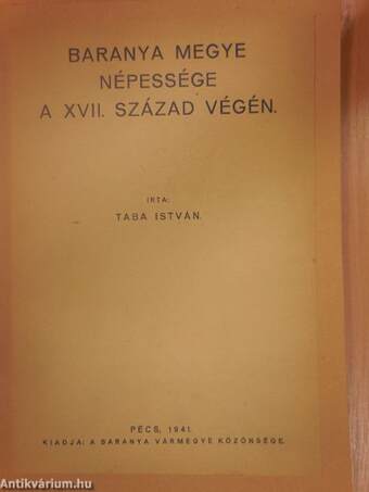 Baranya megye népessége a XVII. század végén