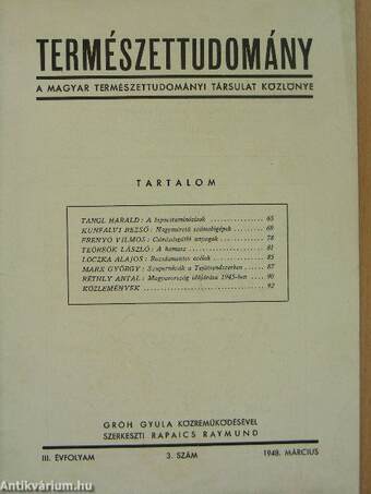 Természettudomány 1948. március