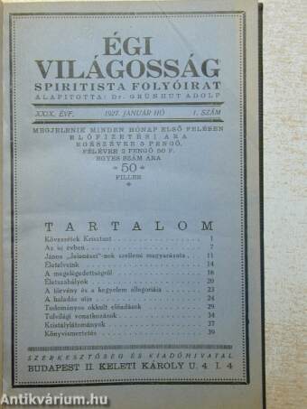 Égi világosság 1927. január-december