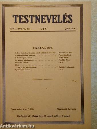 Testnevelés 1943. június