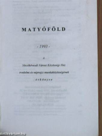 Matyóföld 1993