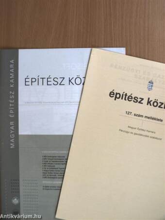 Építész Közlöny 2002-2003. (vegyes számok)(6db)/Építész Közlöny - Műhely 2008-2011. (vegyes számok)(14 db)