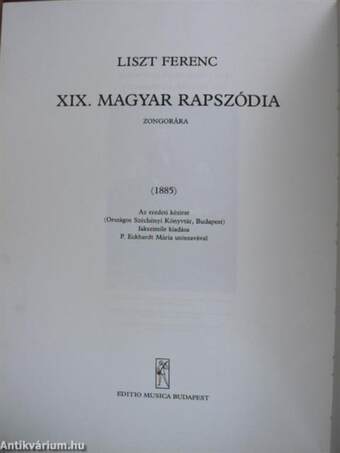 XIX. Magyar Rapszódia zongorára