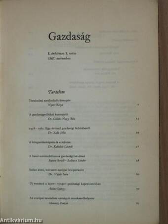 Gazdaság 1967. november