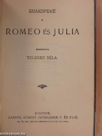 A Szent-Iván-éji álom/Romeo és Julia/Antonius és Cleopatra