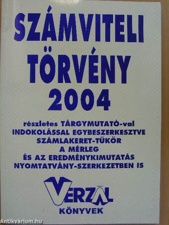 Számviteli törvény 2004