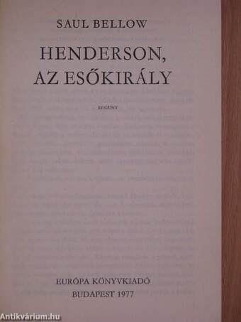 Henderson, az esőkirály