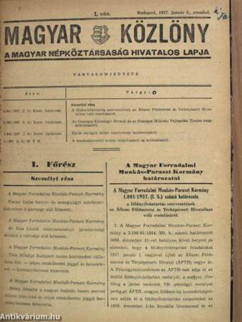 Magyar Közlöny 1957. január-június (fél évfolyam)