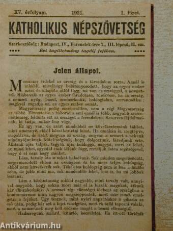 Katholikus Népszövetség 1921. 1-2. füzet/Anno 1919.
