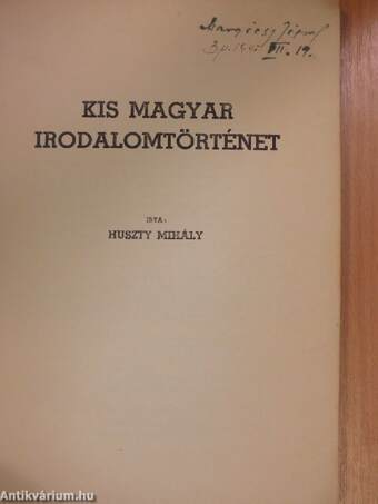 Kis magyar irodalomtörténet