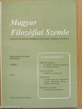 Magyar Filozófiai Szemle 2004/4.