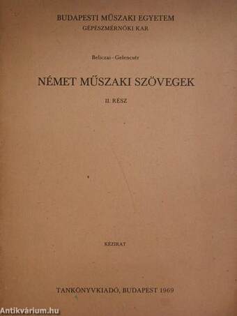 Német műszaki szövegek II.