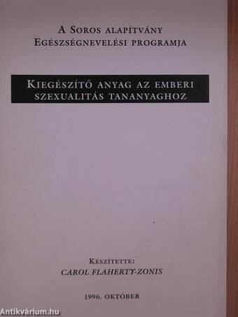 Kiegészítő anyag az emberi szexualitás tananyaghoz