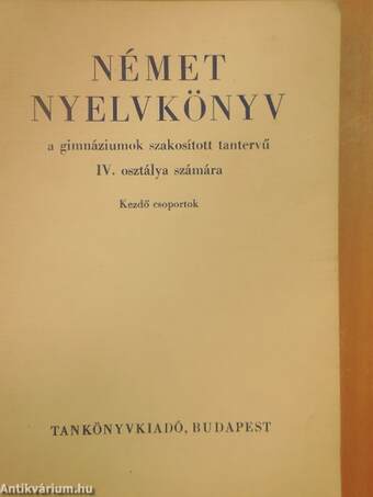 Német nyelvkönyv IV.