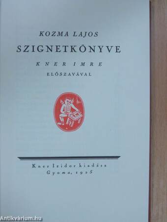 Kozma Lajos szignetkönyve