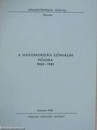 A magyarországi színházak műsora 1980-1981