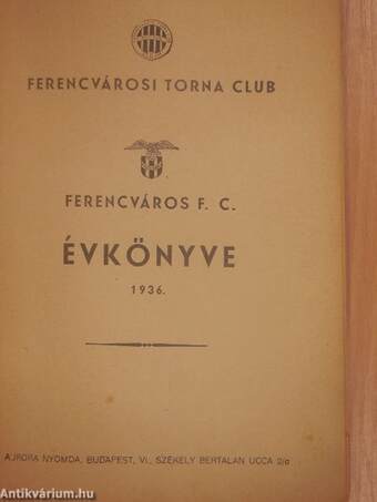 Ferencváros F. C. évkönyve 1936