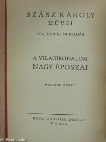 A világirodalom nagy époszai II.