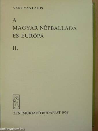 A magyar népballada és Európa II.