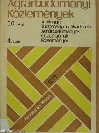 Agrártudományi Közlemények 1971/4.