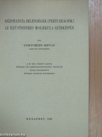 Rezonancia jelenségek (perturbációk) az ezüsthidrid molekula színképén