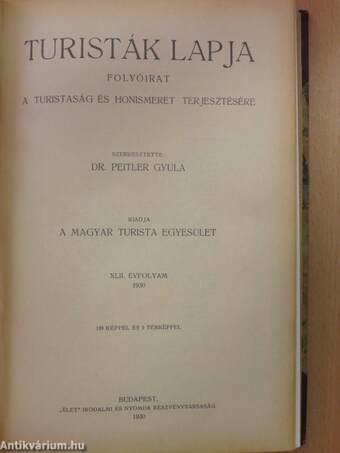 Turisták Lapja 1929-1930/1-12.