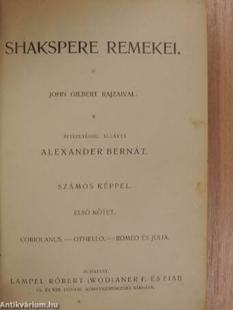 Shakspere remekei I-IV.