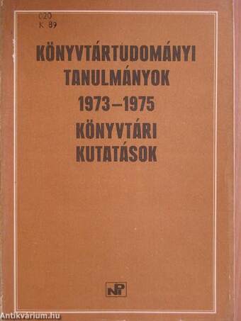 Könyvtártudományi tanulmányok 1973-1975