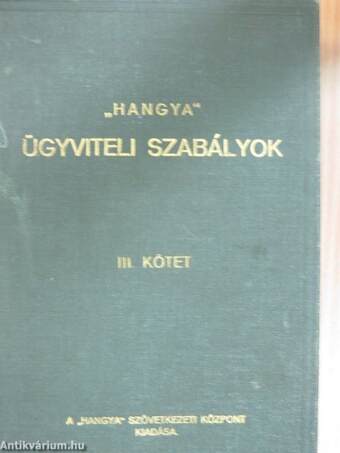 Ügyviteli szabályok III. (töredék)