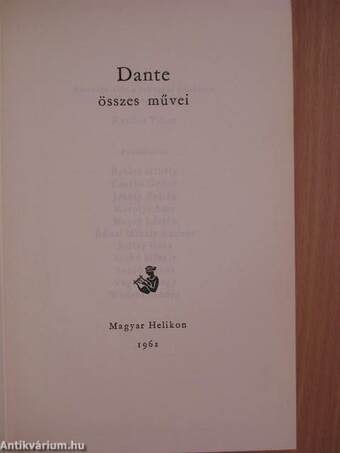 Dante összes művei