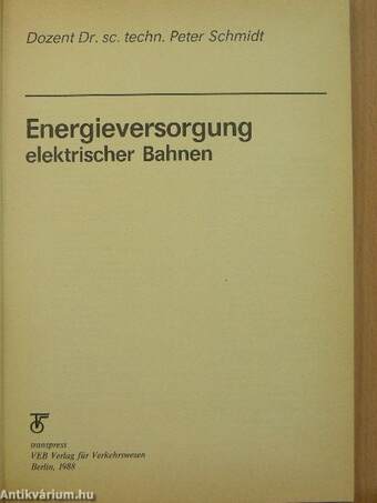 Energieversorgung elektrischer Bahnen