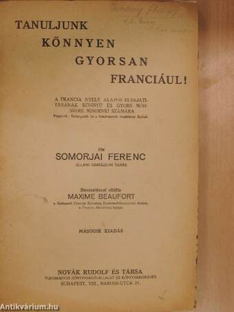 Tanuljunk könnyen, gyorsan franciául