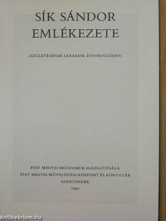 Sík Sándor emlékezete