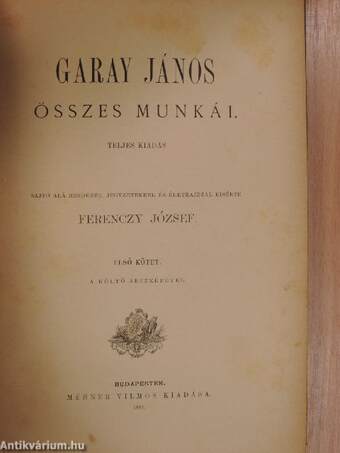 Garay János összes munkái I-V.