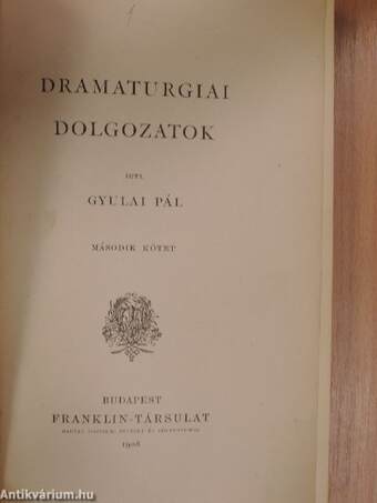 Dramaturgiai dolgozatok II.