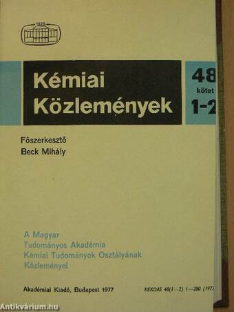 Kémiai Közlemények 1977/1-4.