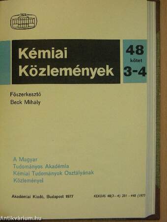 Kémiai Közlemények 1977/1-4.