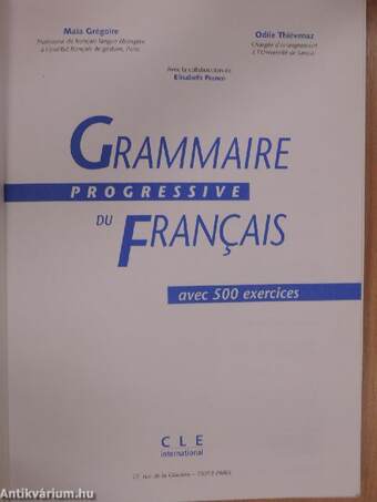 Grammaire progressive du Francais - Niveau intermédiaire