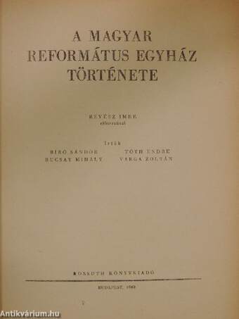 A magyar református egyház története