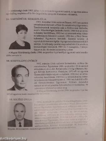 A Pécsi Orvostudományi Egyetem Évkönyve 1992-93., 1993-94. tanév