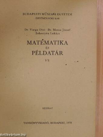 Matematika és példatár I/2.